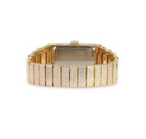 Montre mécanique pour homme, boîtier carré, diamants en moissanite glacés, chiffres romains, acier inoxydable, verre, style hip-hop - Product Image 3