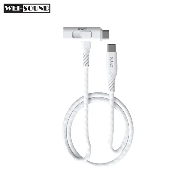 Kabel Multi 2-in-1 90 derajat sentuhan lembut dan tahan lama dengan kabel pengisi daya Tipe C buatan Taiwan