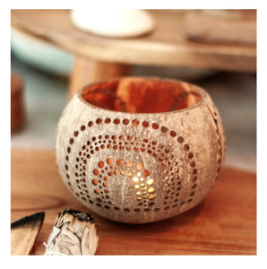 Handcrafted <b>Coconut</b> Shell Tea Light Holder-Minimalist <b>Candle</b> Stand Bowl for Weddings & Home Decor | VIET FARGIMEX - Product Image 4