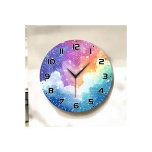 Colorful Print Patterned <b>50cm</b> Wooden Silent Table <b>Wall</b> <b>Clock</b> Perfect Gift for Home Decor - Product Image 3