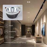 Spot LED Encastrable Rond Moderne 7W-35W, CRI Élevé 90, Driver Eaglerise, Réflecteur Anti-Éblouissement Profond, Luminaire de Plafond COB en Aluminium