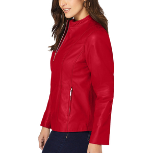 Veste en cuir véritable pour femmes Moto en peau de mouton Street Fashion Outdoor Clothing Winter Genuine Leather Women's Jackets - Product Image 6