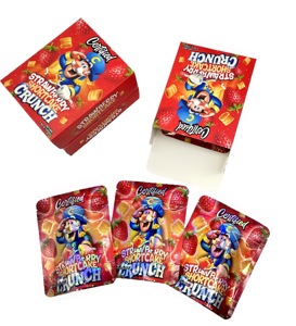 En Stock: Bolsas Holográficas de Mylar de 3.5g con Diseño de Caja, a Prueba de Olores y Resellables, para Empaque de Dulces de Fresa - Product Image 2