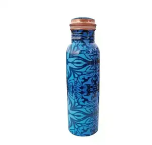 Botella de agua de cobre de calidad estándar con tapa para adultos para uso doméstico y regalos de negocios del fabricante indio - Product Image 4