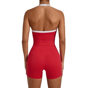 Conjuntos de Yoga de 2 Piezas OEM/ODM al por Mayor, Conjunto Deportivo con Logotipo Personalizado, Ropa Deportiva para Mujer, Traje de Gimnasio de Manga Corta - Product Image 3