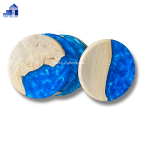 Juego de 4 Posavasos de Resina Epoxi y Madera, Patrón de Grano de Madera Natural, Solo Lavar a Mano, Aptos para Alimentos, Hechos en Vietnam - Product Image 2