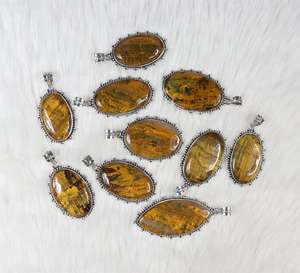 Handmade Natural Nellite Gemstone Pendant Necklace Silver Plated with Fashionable <b>Charms</b> Birthday or Party Gift for Women - Product Image 5