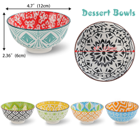 Bol en céramique rustique fait à la main Design floral plat en faïence allant au four décoratif poterie soupe Dessert-argile polie durable