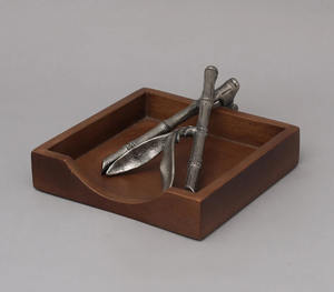 Porte-serviettes de qualité supérieure avec base en bois Idéal pour la cuisine et la salle à manger Porte-serviettes minimaliste avec base en bois - Product Image 2