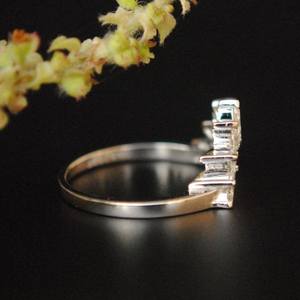 10K oro laboratorio crecido Marquesa diamante boda banda curva pila compromiso nupcial anillo laboratorio diamante joyería - Product Image 5