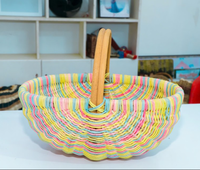 Panier en rotin 2024 utilisé pour le pique-nique, le panier de fruits, le cadeau pour votre maison au meilleur prix au Vietnam.