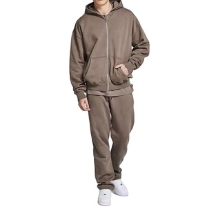 ชุดวอร์มทรงขากระบอกพิมพ์ลายแบบกำหนดเอง ซิป 500 GSM ชุดจ็อกกิ้งขาตรง ชุดวอร์มสไตล์ดิสเทรส ชุดวอร์มฤดูใบไม้ร่วง 2026 - Product Image 1