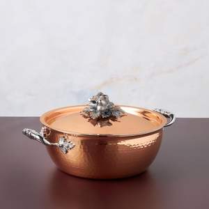 Hammered Design Copper Chafing Dish with Heat-resistant Lid Ideal for Professional Catering Buffet Services - Product Image 5