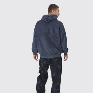 Sweat à capuche en molleton français sur mesure pour homme 2026, de haute qualité, vintage, surdimensionné, streetwear, design délavé à l'acide, uni, hiver - Product Image 6