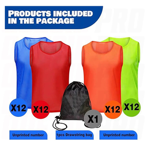Mesh Training Bibs Vest Sleeveless Round Neck Solid Color Breathable Sports Jersey Football Soccer Rugby Soccer Training Bibs - Product Image 5