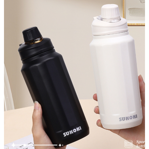 Botella de agua SilverJet de acero inoxidable con aislamiento al vacío de 600, 800 y 1000 ml con tapa para coche, hogar, oficina, regalo. - Product Image 1