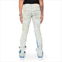Vente chaude hommes détresse trou Flare Fit homme pantalon avec blanc bleu Denim pantalons de survêtement personnalisé grande taille hommes jeans
