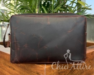 Wholesale Large Hanging <b>Travel</b> Shaving <b>Kit</b> for Men Genuine Leather Dopp <b>Kit</b> Toiletry Bag Cowhide Leather Cosmetic Bags for Women - Product Image 1