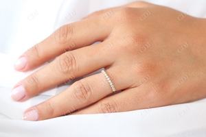 Anillo de boda de diamante 4K oro diamante anillo de boda mujeres boda anillo apilable 14K anillos de oro amarillo fabricante al por mayor - Product Image 6