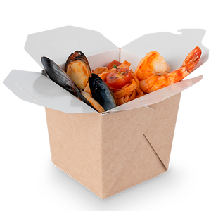 Wholesale OSQ NOODLES XL Kraft <b>Takeaway</b> Box Greaseproof and LeakProof Noodle Pasta <b>Container</b> Microwave Safe custom Logo - Product Image 1