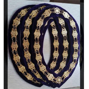 Collar Masónico Shriner de Terciopelo Tricolor en Rojo, Verde y Amarillo con Cadena y Pedrería de Una y Dos Hileras en Todos los Modelos 2026 - Product Image 6