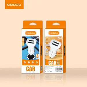 Meidou D005 Dual Usb Usba Snelle Mobiele Telefoon 2.4a 3.1a 4.8a 2 Poort Qc Smart 5V 12V 24W 12W 15W 24W Autolader