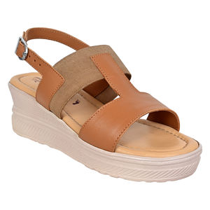 รองเท้าแตะหนังผู้หญิง แฟชั่นทันสมัย ระบายอากาศได้ดี รองรับแรงกระแทก กันลื่น สวมใส่สบายมาก รองเท้าส้นตึกแบบเวดจ์ ส้นสูง 4 ซม. - Product Image 4