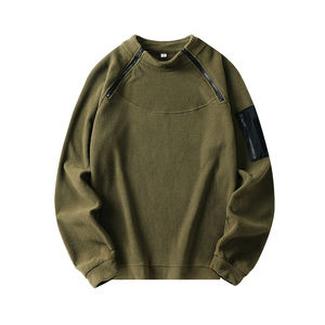 Automne hommes sweat pull chaud couleur unie demi fermeture éclair pull décontracté à manches longues hommes sweats - Product Image 4