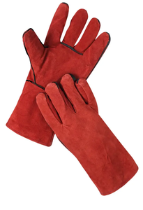 Gants de soudage en cuir de vache rouge à haute température XL de 14 pouces résistants à la chaleur anti-coupures anti-dérapants pour les travaux extérieurs - Product Image 5