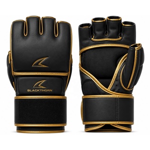 Guantes de MMA de Cuero, Medios Dedos, Cierre de Velcro, Verdes, para Adultos, Equipo de Entrenamiento de Artes Marciales - Product Image 3