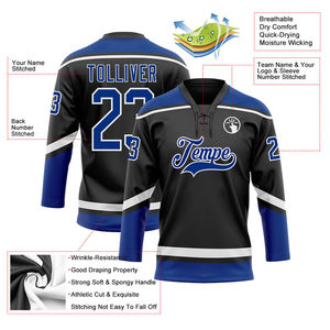 Maillot de hockey sur glace unisexe en polyester 100% antibactérien, écologique, surdimensionné, uni, facile à laver, OEM ODM - Product Image 4