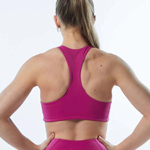 Soutien-gorge de sport léger, confortable, respirant, extensible dans les quatre sens, logo frontal, haute élasticité, maintien moyen, dos nu, col en U, amovible - Product Image 3