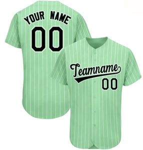 Maillots de baseball personnalisés, design personnalisé, impression par transfert thermique, respirant, 100% polyester, unisexe, col en V, 220g, vêtements de sport - Product Image 1