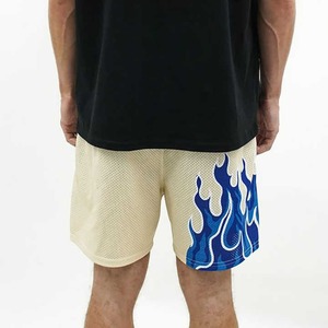 Vente en gros de vêtements décontractés pour hommes sur mesure Nouveau short en maille respirante à la mode avec motif solide et poches avec logo Teint uni - Product Image 6