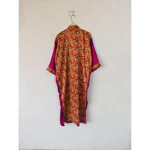 Kimono en soie vintage Sari Jacket Floral Design Thermal Sleepwear Robe de chambre pour les nuits d'été - Product Image 6