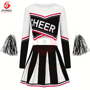 ชุดยูนิฟอร์มเชียร์ลีดเดอร์ของผู้หญิงผ้าโพลีเอสเตอร์น้ำหนักเบาแห้งเร็วสีกำหนดโลโก้ได้เอง - Product Image 1