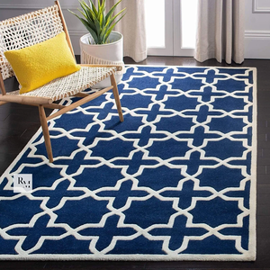 Tapis en laine touffeté moderne fait à la main avec motif Penrose tapisserie de décoration de sol abstraite colorée pour un usage domestique - Product Image 5