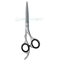 Ciseaux à cheveux à manche décalé avec lames de précision pour une performance lisse en salon et chez le barbier
