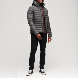 New Arrival Winter <b>Padded</b> Canvas <b>Jacket</b> Men's Thickened Warm Hooded Outerwear Front Logo <b>Waterproof</b> Reversible for BD Supplier - Product Image 6
