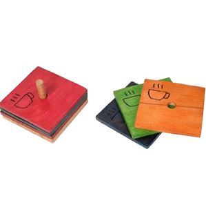 Juego de Posavasos Premium de Estilo Clásico, Duraderos, Elegantes, de Madera, Antideslizantes, Ecológicos, Cuadrados, de 10 mm de Grosor, para el Hogar y Hoteles - Product Image 1