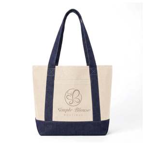 Bolso de Mezclilla Icónico Personalizado, Resistente al Agua, con Bordado de Letras, Cadenas Decorativas, Cierre de Cremallera, Forro Portátil de Algodón/Poliéster - Product Image 4