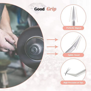 Juego de 5 Pinzas de Acero Inoxidable de Alta Calidad para Extensión de Pestañas, Color Oro Rosa, Duraderas y Precisas - Product Image 3