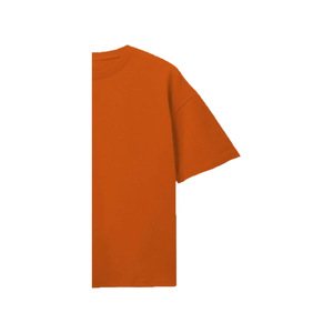 Camiseta Larga de Manga Media con Cuello Redondo para Mujer, Talla Grande, 100% Algodón Orgánico, Transpirable, Ecológica, Color Naranja - Product Image 5