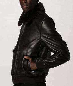 Chaqueta cálida de cuero de invierno de alta calidad para hombre con cuello levantado de lana, ropa suave y cómoda con textura suave - Product Image 6