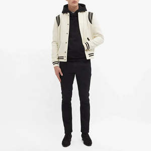 เสื้อแจ็คเก็ตเท็ดดี้คลาสสิกแบบมีแถบไหล่  หนังคุณภาพสูง ขนสัตว์  เสื้อแจ็คเก็ตวาร์ซิตี้แบบสั่งทำ - Product Image 4