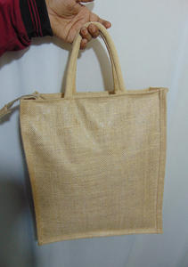 Bolsa de almuerzo de yute ecológica hecha a medida al por mayor bolsa de asas resistente reutilizable plegable para ir de compras - Product Image 3