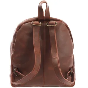 Sac bandoulière en cuir véritable de haute qualité, boucles brun cireux, imperméable, broderie, longues bretelles réglables, pratique - Product Image 5