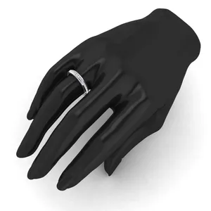 Tishya Diamond 925 Sterling Silver Vintage elegante redondo brillante corte Moissanite canal conjunto anillo de compromiso para mujeres - Product Image 4