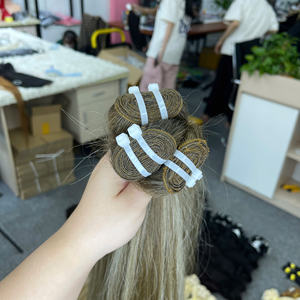 Extensiones de cabello humano brasileño 100% al por mayor trama recta natural de alta calidad en encaje transparente de color rubio - Product Image 4