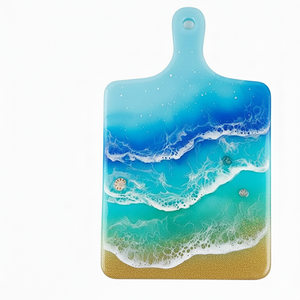 Bloc à découper en bois et résine époxy artisanale de qualité supérieure pour la cuisine, durable, antidérapant, écologique, léger, passe au lave-vaisselle - Product Image 3